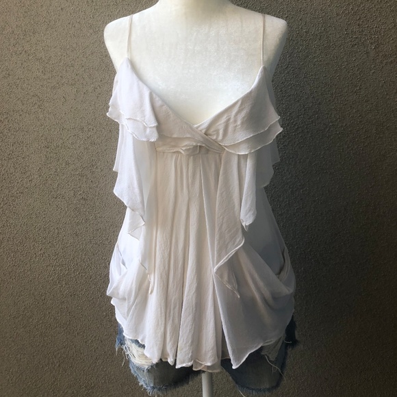BCBGMaxAzria Tops - BCBGMAXAZRIA Ruffle Tank – Ivory